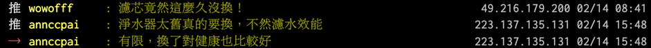 網友-淨水器太久要換