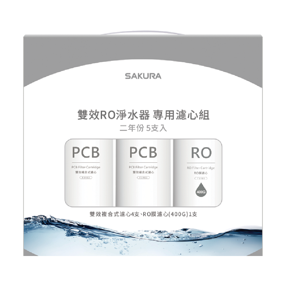 替換濾心組｜F2195 雙效RO淨水器專用濾心(兩年份共5支)【櫻花SAKURA】【適用於P0233】