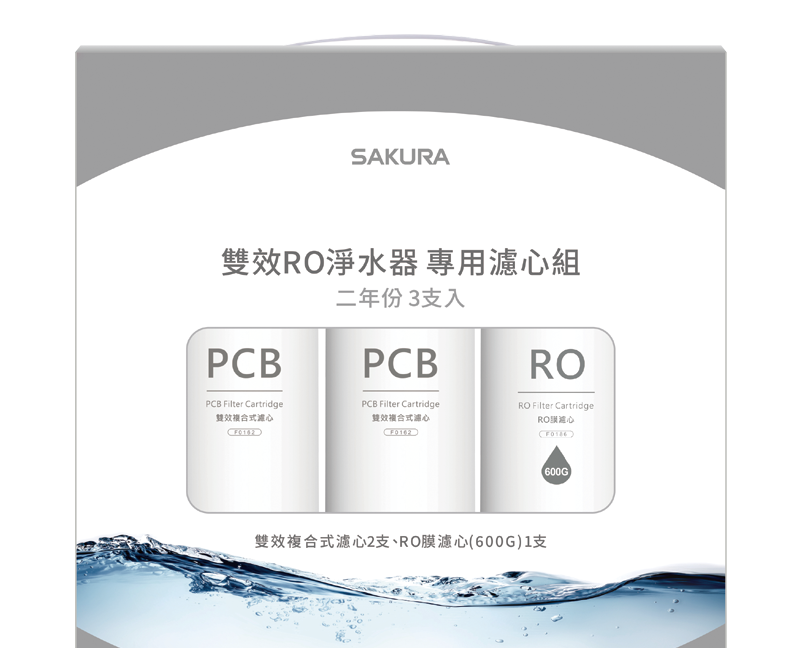 替換濾心組｜F2194 雙效RO淨水器專用濾心組(二年份共3支)【櫻花SAKURA】【適用於P0235、P0531、P0265】