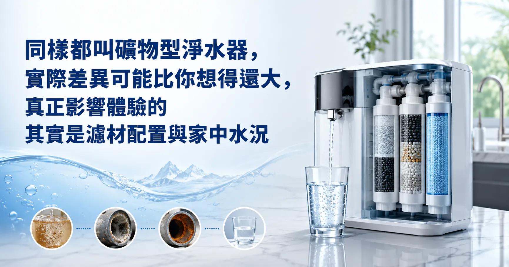 礦物型過濾淨水器怎麼選?濾材、礦化技術、流量與水質需求完整解析-1